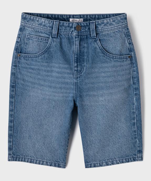Bermuda en jean coupe Regular avec ceinture ajustable garçon vue1 - GEMO (JUNIOR) - GEMO