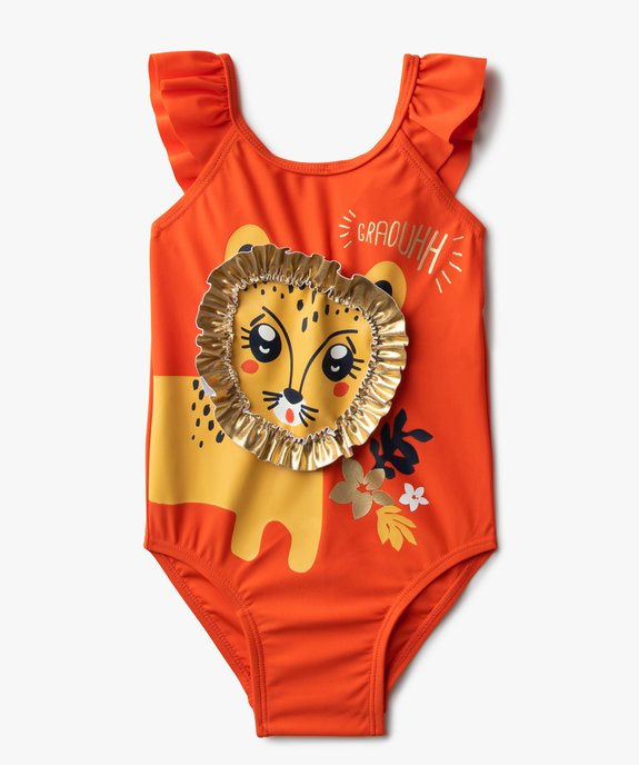 Maillot de bain bébé fille une pièce avec motif lion vue1 - GEMO(BEBE DEBT) - GEMO