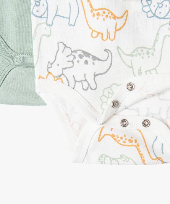 Bodies sans manches avec motifs dinosaures bébé garçon vue2 - GEMO 4G BEBE - GEMO