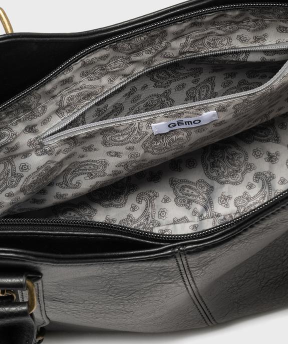 Sac à main avec zips et détails métalliques femme vue3 - GEMO (ACCESS) - GEMO