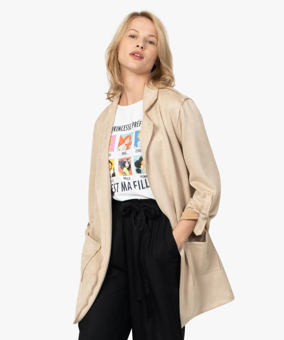 Veste femme peau de pêche vue1 - GEMO(FEMME PAP) - GEMO