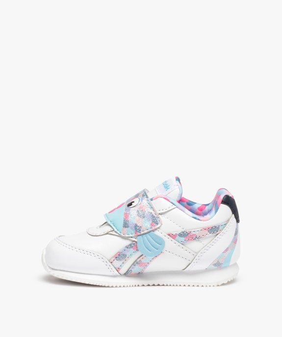 Baskets bébé à scratch Océans - Reebok Poisson arc-en-ciel vue3 - REEBOK - GEMO
