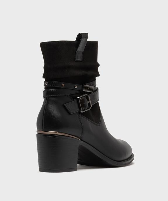 Bottines à talon avec tige drapée et brides à la cheville femme - Emilia Rosa vue4 - EMILIA ROSA - GEMO