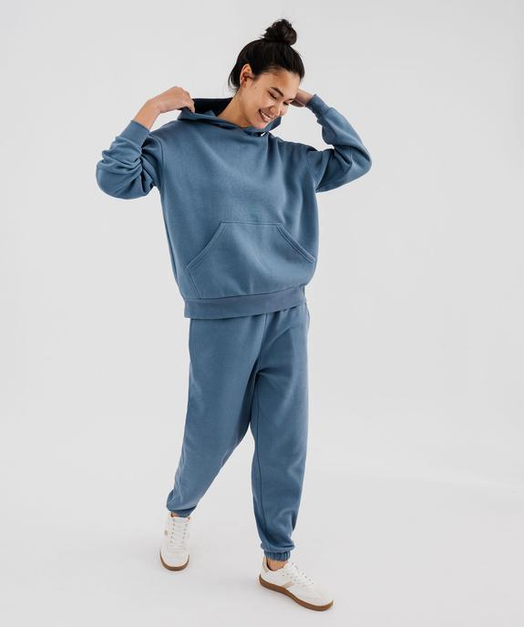 Sweat à capuche en molleton uni femme vue4 - GEMO 4G FEMME - GEMO