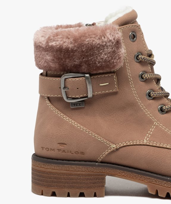 Boots fourrees femme a semelle crantee Tom Tailor blanc GEMO