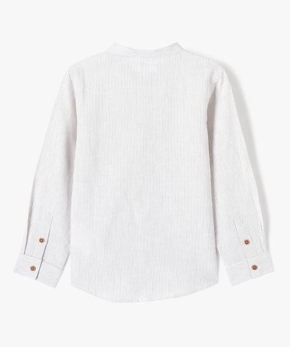 Chemise garçon à fines rayures à manches longues et col mao vue3 - GEMO (ENFANT) - GEMO