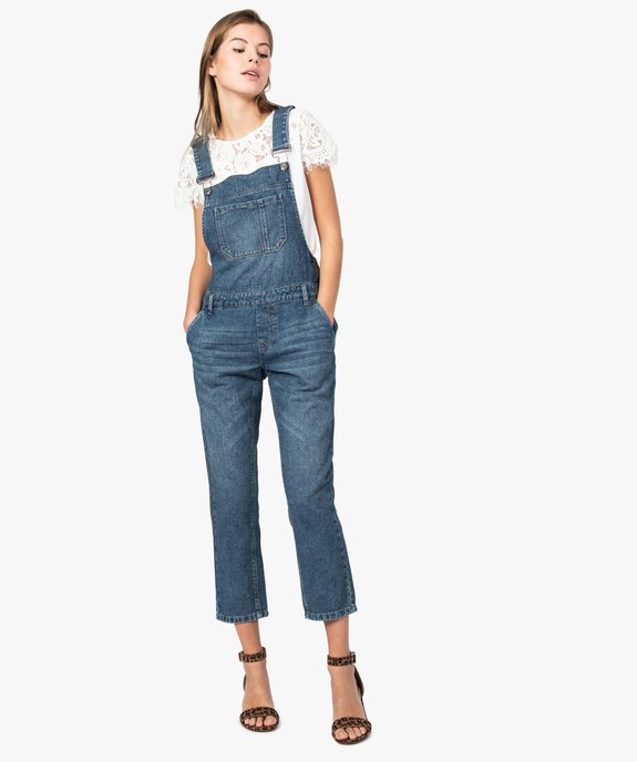 Salopette femme en jean vue1 - FOLLOW ME - GEMO