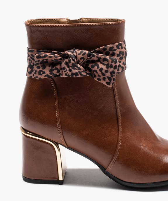 Boots femme unies à talon carré et bride foulard vue6 - GEMO(URBAIN) - GEMO