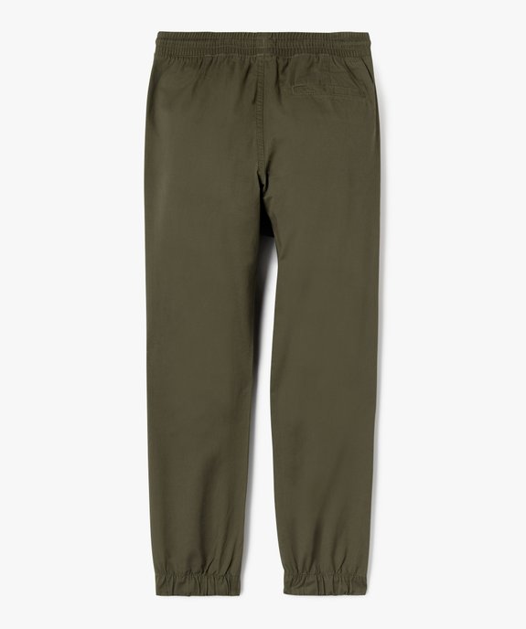 Pantalon jogger en toile de coton coupe slim  garçon vue4 - GEMO (JUNIOR) - GEMO
