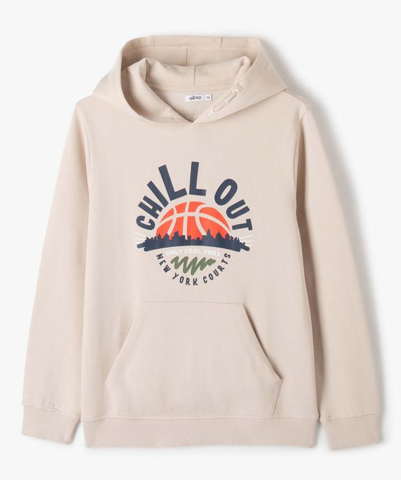 Sweat garçon à capuche en molleton chaud imprimé vue2 - GEMO (JUNIOR) - GEMO