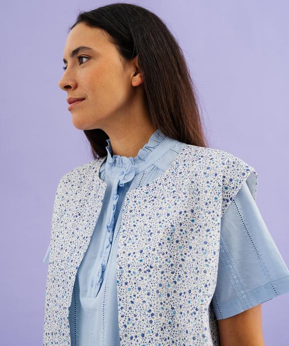 Veste sans manches ouverte fleurie femme vue2 - GEMO(FEMME PAP) - GEMO