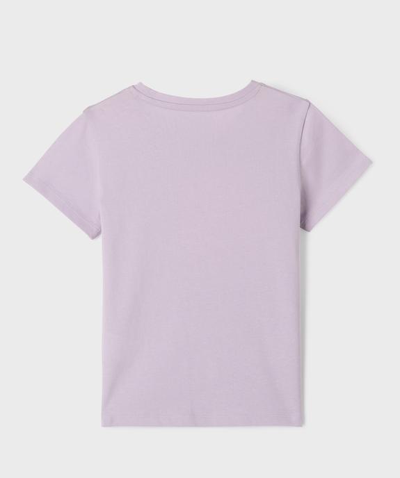 Tee-shirt manches courtes avec motif en relief fille vue3 - GEMO 4G FILLE - GEMO