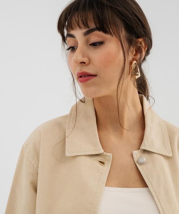 Veste en twill de coton ajouré femme vue4 - GEMO 4G FEMME - GEMO