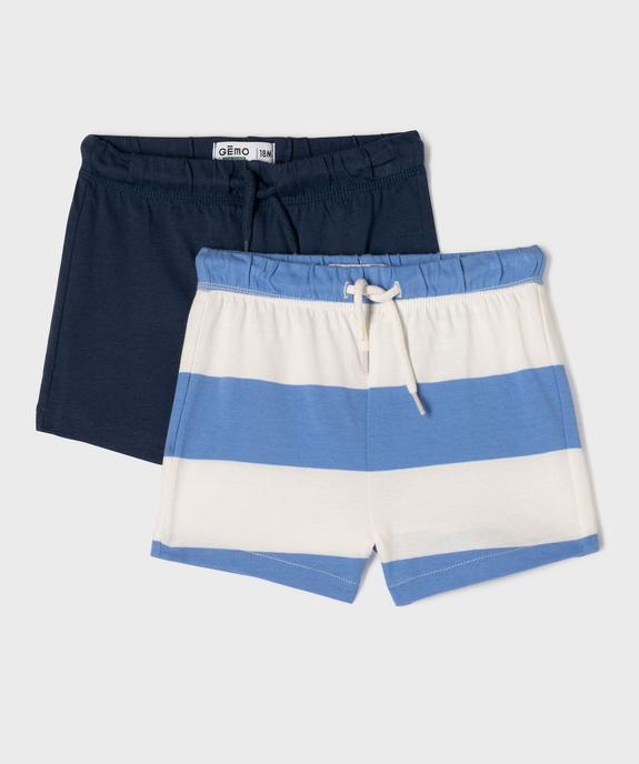Shorts en coton avec taille ajustable bébé garçon (lot de 2) vue1 - GEMO 4G BEBE - GEMO