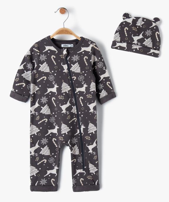 Ensemble bébé 2 pièces : combinaison + bonnet spécial Noël vue1 - GEMO(BB COUCHE) - GEMO