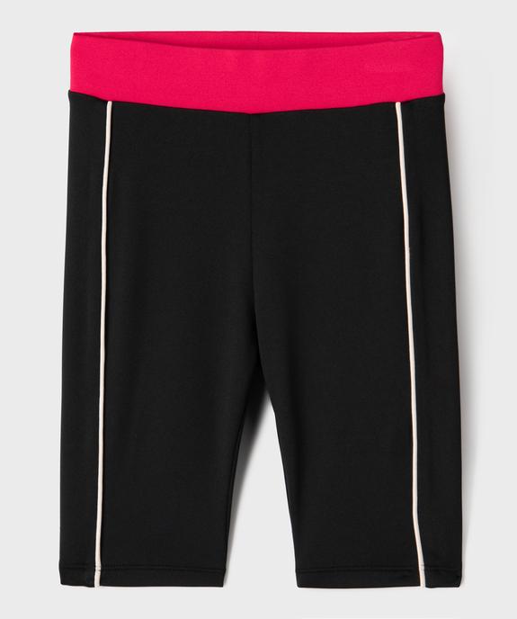 Legging de sport court avec ceinture contrastante fille vue1 - GEMO 4G FILLE - GEMO