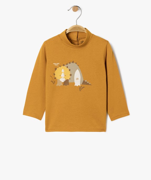 Tee-shirt manches longues et col roulé imprimé dinosaures bébé garçon vue1 - GEMO 4G BEBE - GEMO