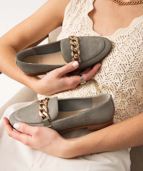 Mocassins femme à bout amande et bride chaine vue1 - GEMO (CASUAL) - GEMO