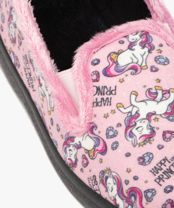 Chaussons fille pantoufles en velours motif licorne vue12 - GEMO 4G FILLE - GEMO