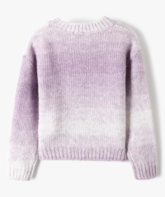 Pull fille à col rond en grosse maille vue4 - GEMO (ENFANT) - GEMO