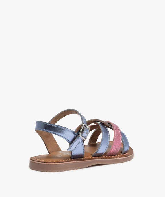 Sandales fille à brides brillantes en cuir vue4 - GEMO (ENFANT) - GEMO