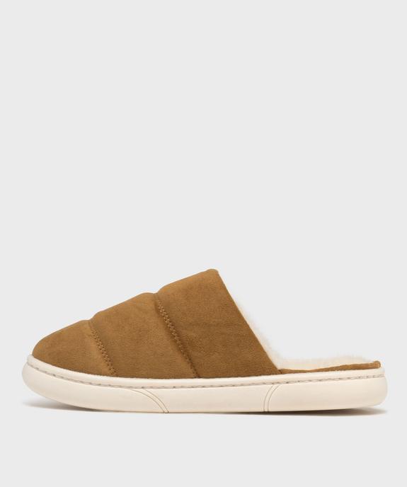 Chaussons mules en suédine avec doublure chaude femme - DIM vue3 - DIM - GEMO