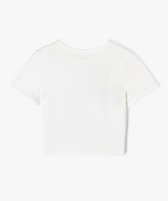 Tee-shirt court à manches courtes fille vue3 - GEMO 4G FILLE - GEMO