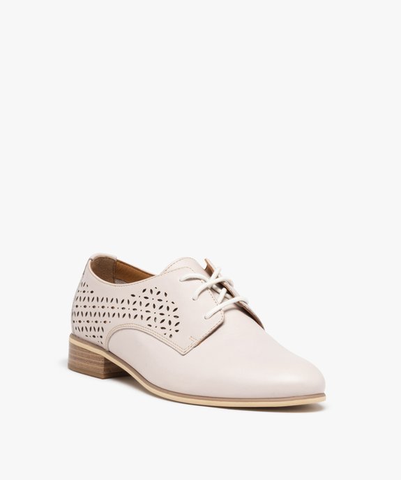 Derbies femme dessus cuir uni ajouré – Pierre Cardin vue3 - PIERRE CARDIN DIFFUSION - GEMO