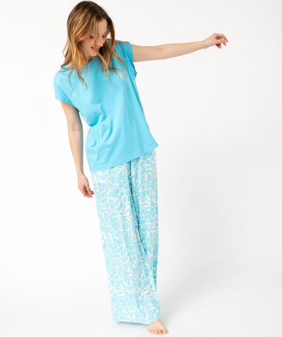 Pantalon de pyjama ample à motifs fleuris femme vue5 - GEMO 4G FEMME - GEMO