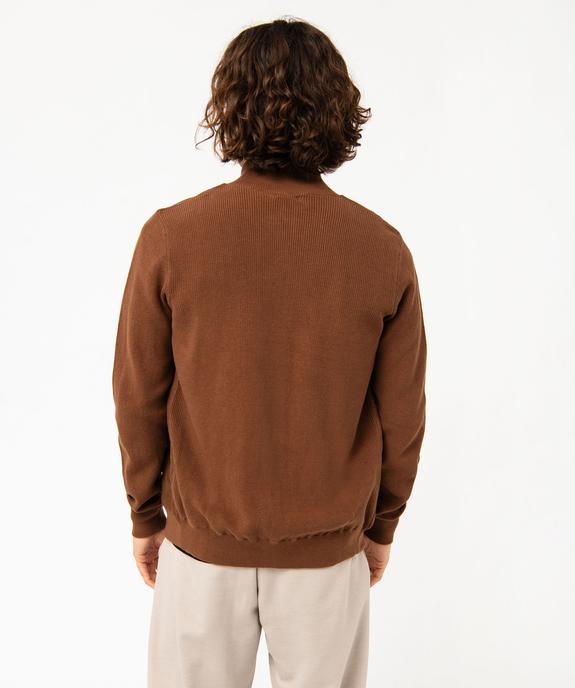 Gilet zippé en maille et suédine homme vue3 - GEMO (HOMME) - GEMO
