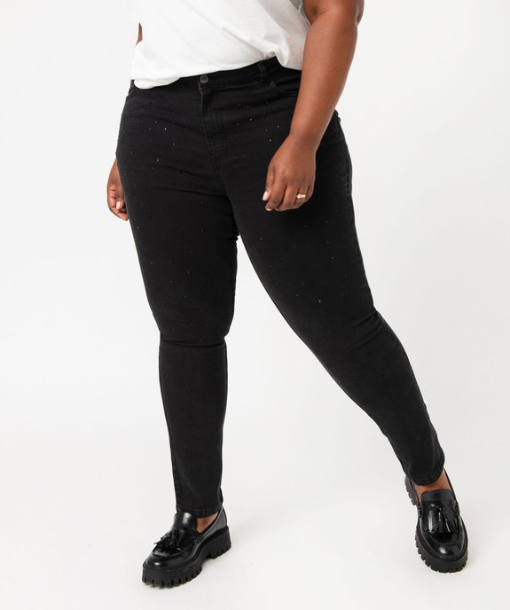 Jean Slim avec strass femme grande taille vue1 - GEMO 4G GT - GEMO