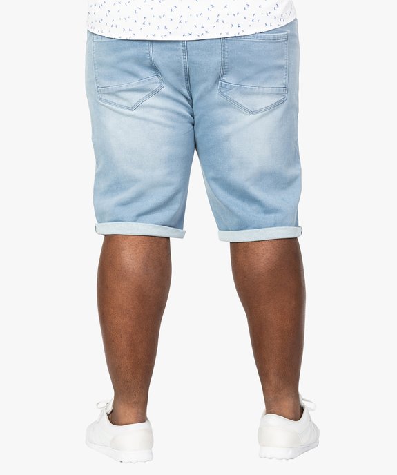 Bermuda homme en jean extensible vue3 - GEMO (G TAILLE) - GEMO