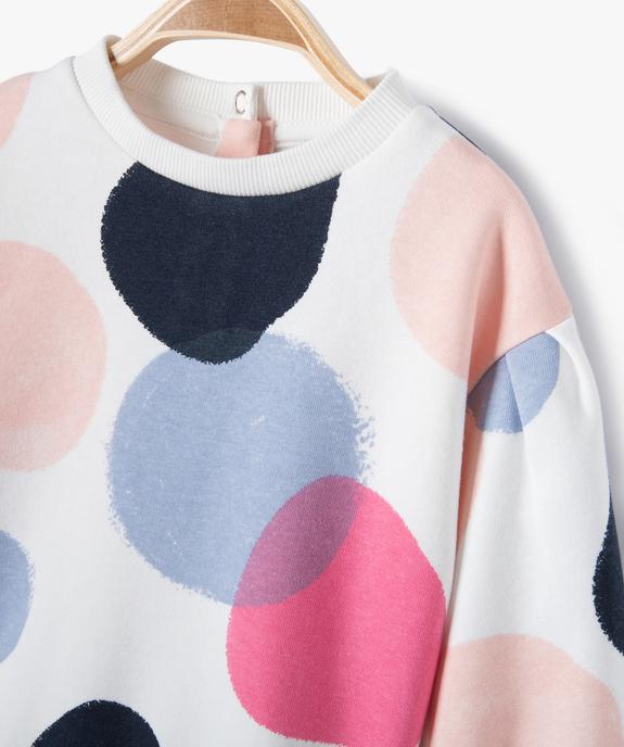Sweat à manches bouffantes avec motifs colorés bébé fille vue2 - GEMO 4G BEBE - GEMO