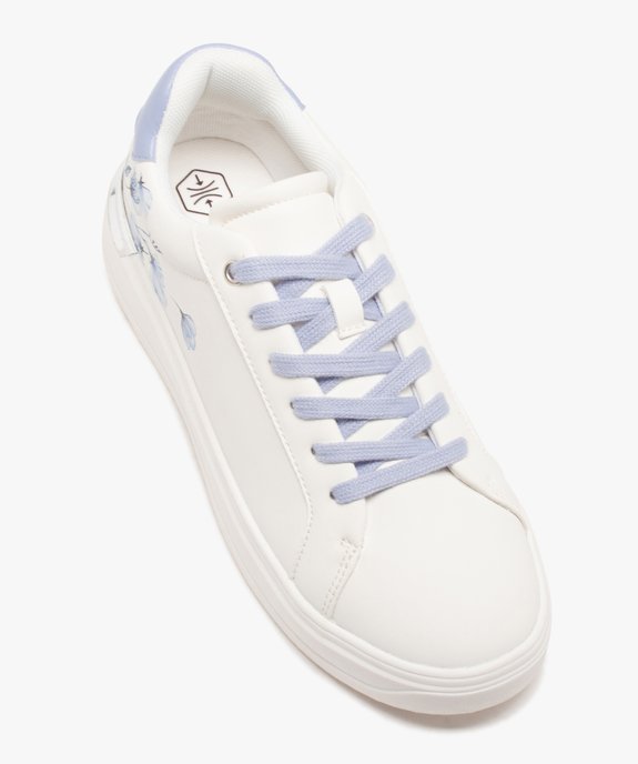 Baskets femme à semelle compensée détail fleuri vue6 - GEMO (SPORTSWR) - GEMO