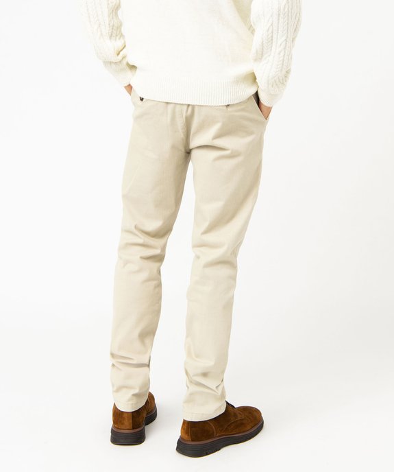 Pantalon chino en stretch coupe slim homme vue3 - GEMO 4G HOMME - GEMO