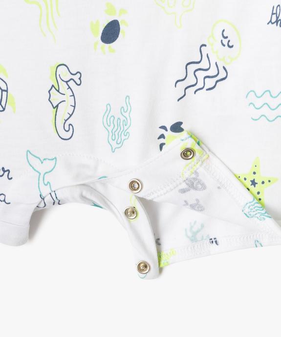 Combishort en coton avec motifs marins bébé garçon vue2 - GEMO 4G BEBE - GEMO