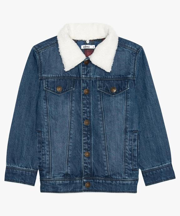 Veste  jean garçon avec col   amovible vue1 - GEMO (ENFANT) - GEMO