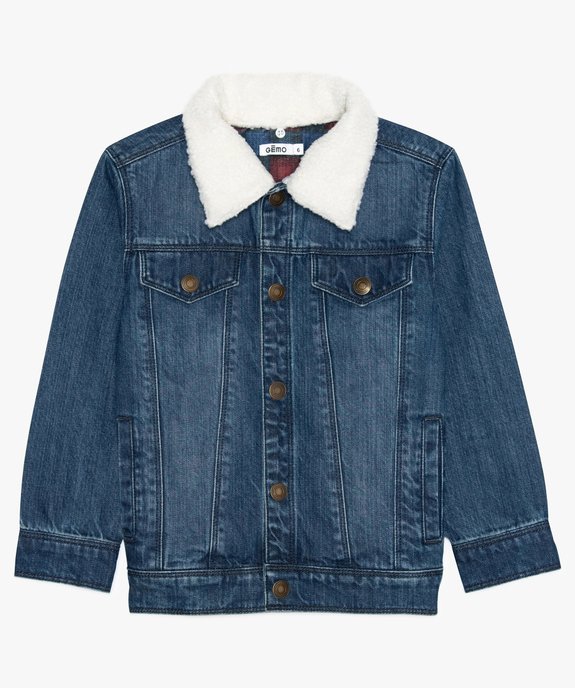 Veste  jean garçon avec col   amovible vue1 - GEMO (ENFANT) - GEMO