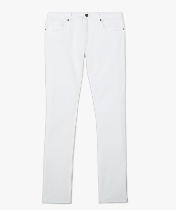 Jean homme blanc straight avec du coton bio vue4 - GEMO 4G HOMME - GEMO