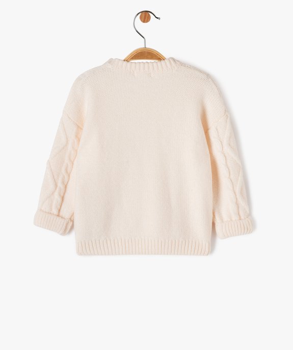 Pull torsadé col rond bébé garçon vue4 - GEMO(BEBE DEBT) - GEMO