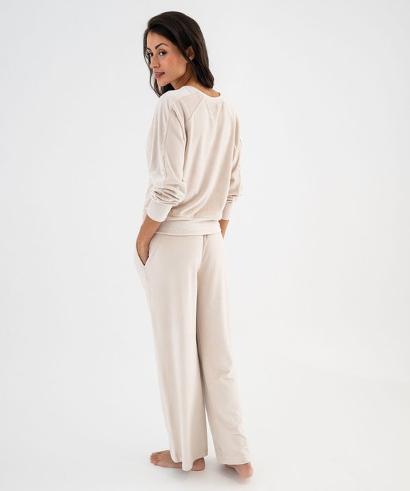 Pyjama en velours coupe large femme vue3 - GEMO(HOMWR FEM) - GEMO
