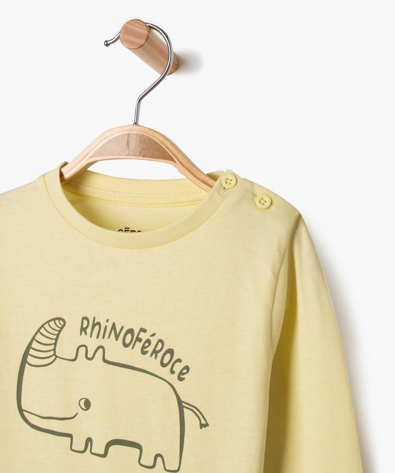 Tee-shirt manches longues en coton imprimé bébé garçon vue2 - GEMO(BEBE DEBT) - GEMO