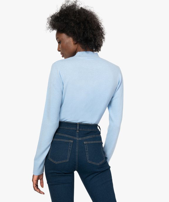 Pull femme col montant coloris uni vue4 - GEMO (MAILLE) - GEMO