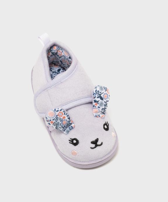 Chaussons montants à scratch en velours imprimés bébé fille vue5 - GEMO (ENFANT) - GEMO
