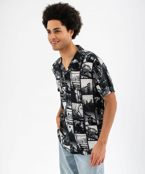 Chemise manches courtes fluide et imprimée à col cubain homme vue1 - GEMO 4G HOMME - GEMO