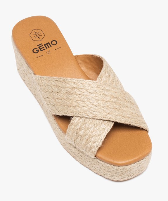 Mules femme plateforme à brides en corde tressée vue6 - GEMO(URBAIN) - GEMO
