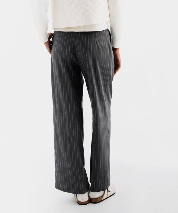 Pantalon large et fluide à rayures et plis femme vue3 - GEMO(FEMME PAP) - GEMO