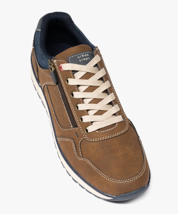 Baskets casual à lacets et zip homme vue6 - URBAN STEPS - GEMO