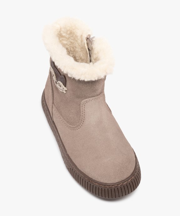 Boots fourrées fille dessus cuir retourné uni – NA! vue5 - NA! - GEMO