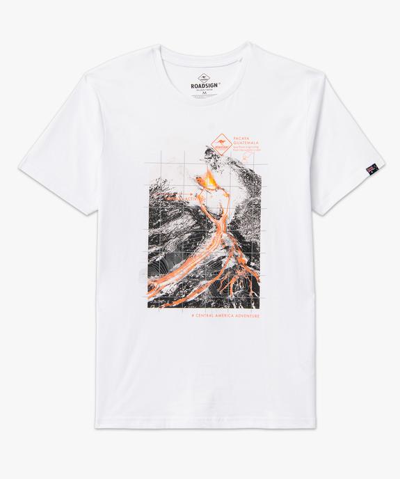 Tee-shirt manches courtes en coton imprimé homme - Roadsign vue4 - ROADSIGN D - GEMO